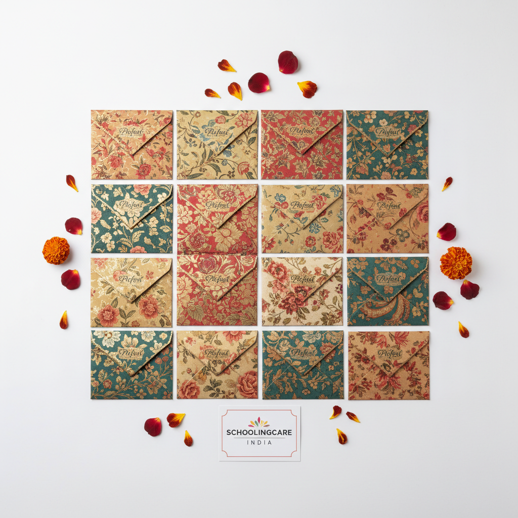 Picfest Floral Envelope 20 piece flat lay decorative floral design letters greeting cards - Schoolingcare