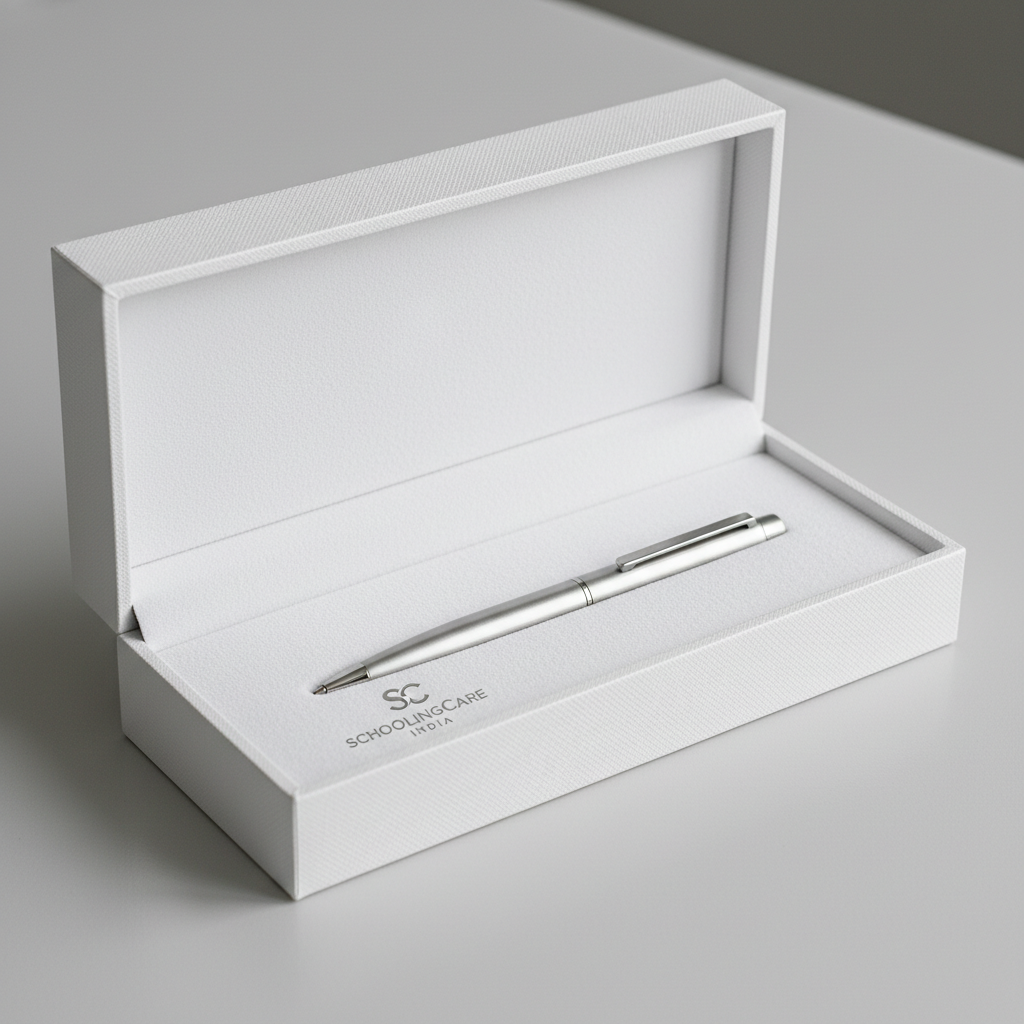 Premium White Pen Box open interior pen slot elegant presentation corporate executive gift - Schoolingcare