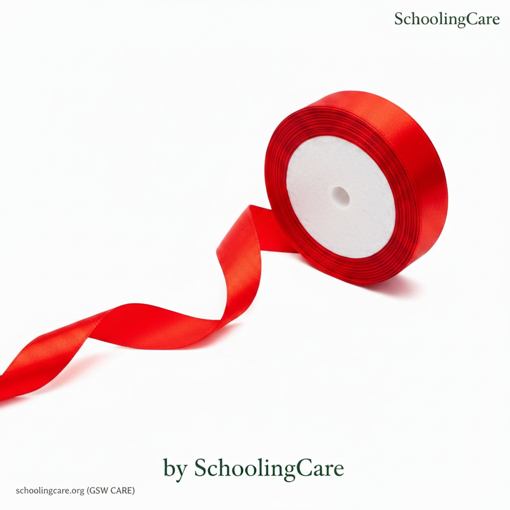 Satin Ribbon Red - Flat Lay