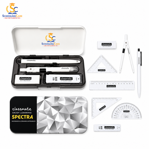  Classmate Spectra mathematical geometry box grey and black for school maths