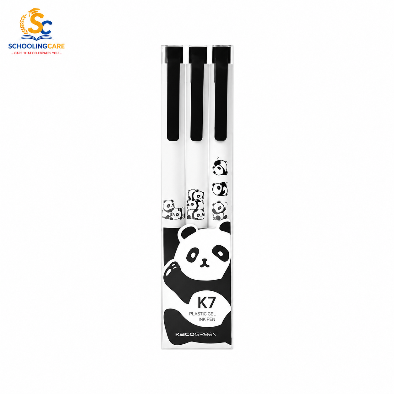  KACO K7 Panda black gel pen set of 3 for smooth writing and journaling