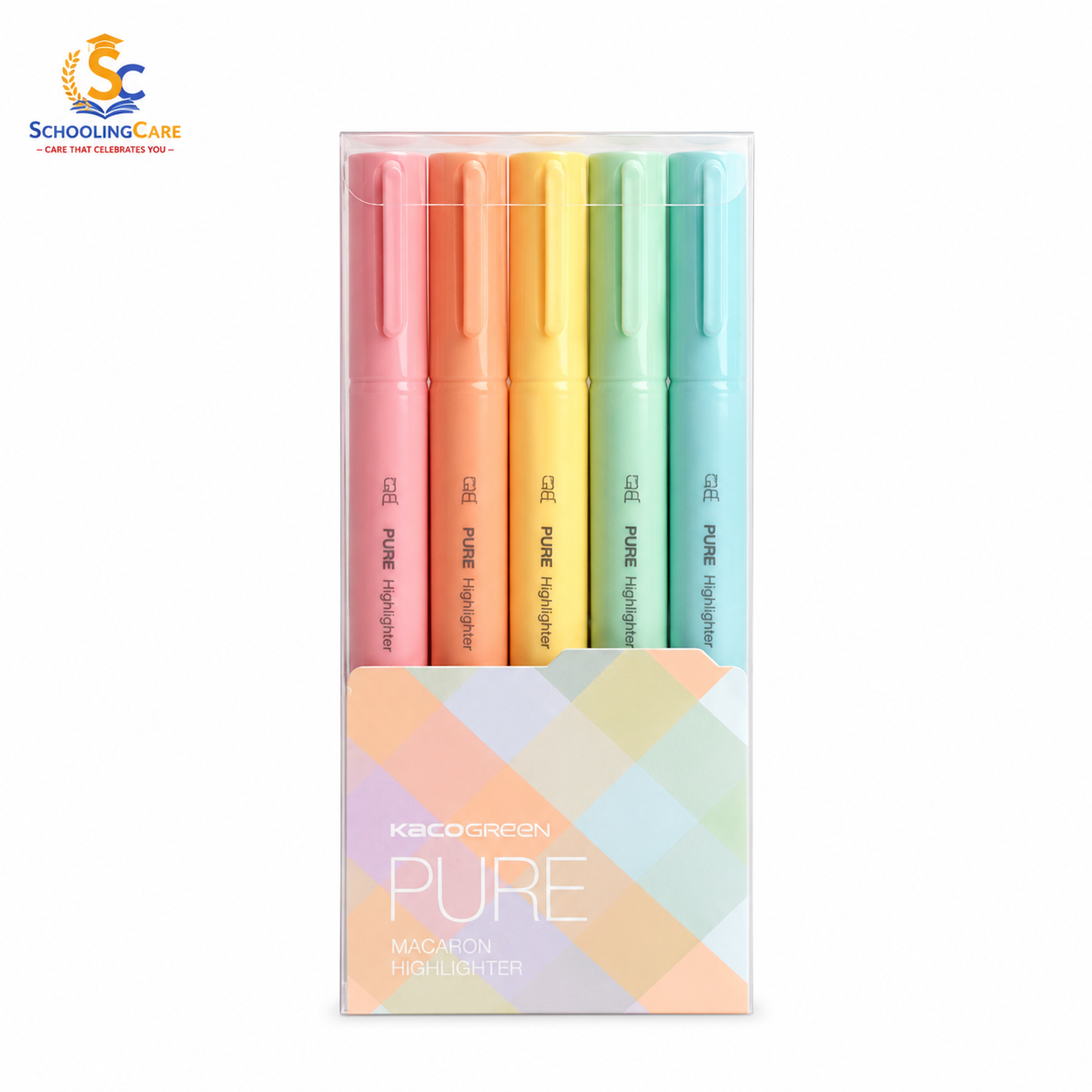  KACO Pure Macaron highlighter pen set of 5 multicolor pastel shades for study notes