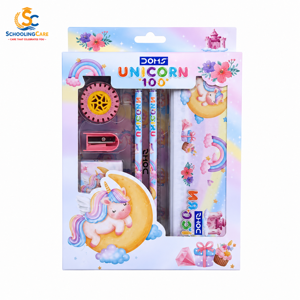  DOMS Unicorn theme multicolour stationery kit for kids school use