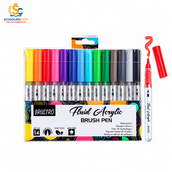 Brustro Fluid Acrylic Brush Pens / 14 Multicolour
