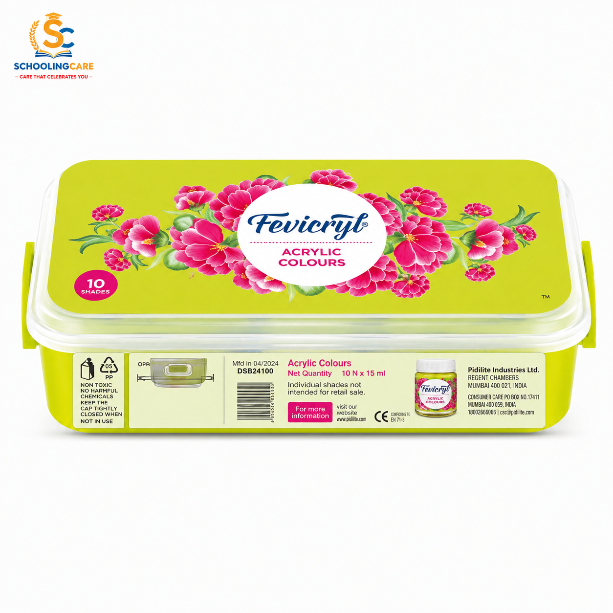  Fevicryl acrylic colour Sunflower set of 10 shades for canvas and craft projects