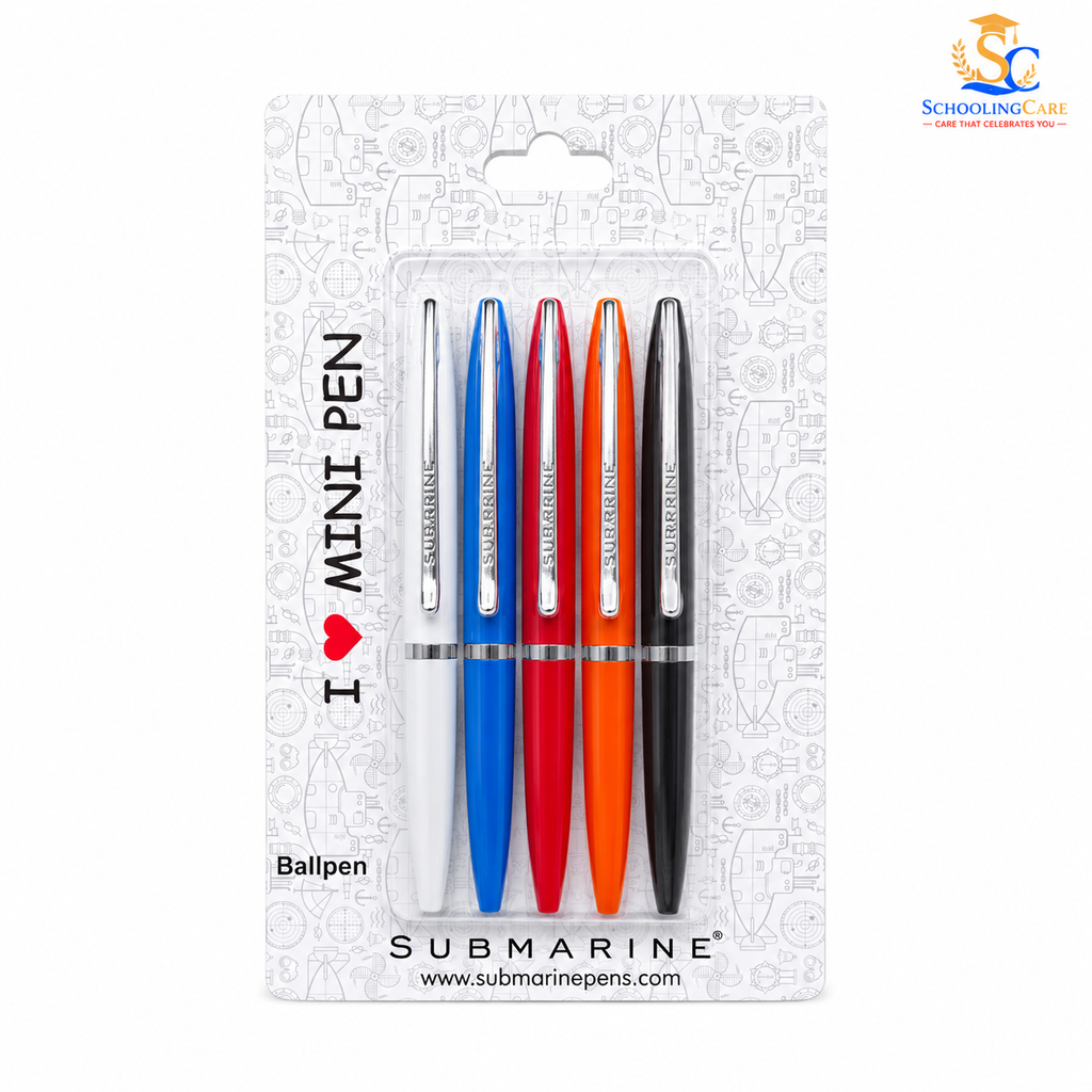 Pocket Friendly  Slim Ball Pen | Set of 5 pens Multicolour
