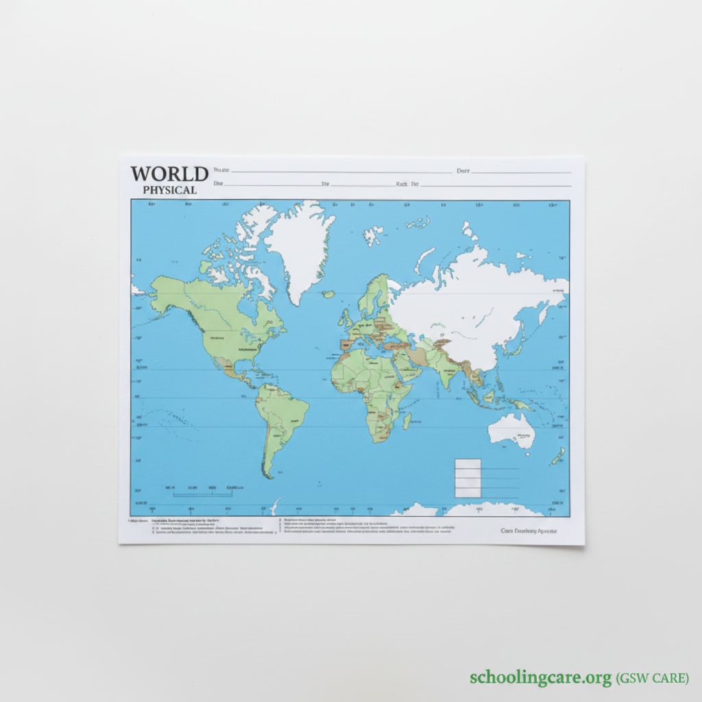 World Map - Flat Lay