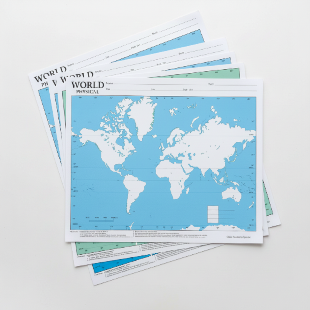 World Map - Main- Order Now at SchoolingCare Stationary store Online
