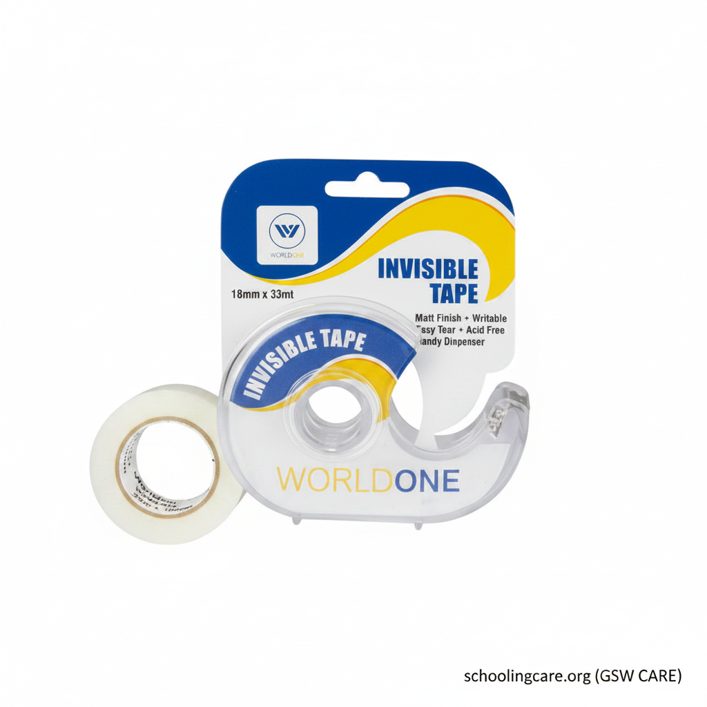 Worldone Invisible Tape - Flat - Order Now at SchoolingCare Stationary store Online